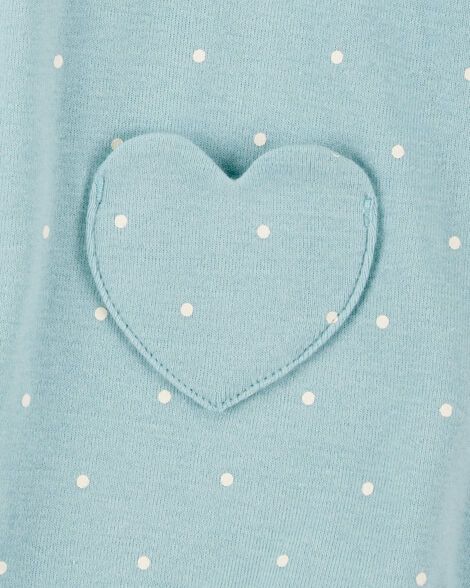Baby Heart Pockets Cotton Romper - Blue HKr-K0002