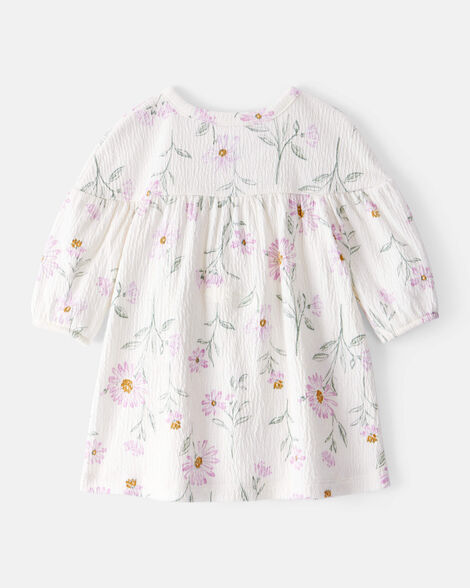 Baby Girl Floral Gauze Dress - White HKR-K0050