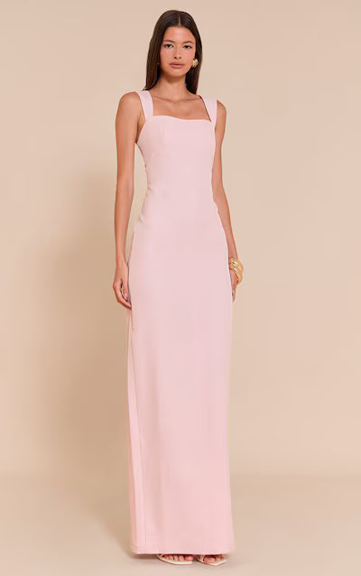 Blush Tailored Woven Strappy Maxi Dress HKr-0010
