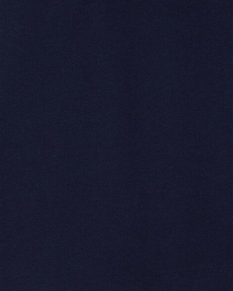 قميص بولو بيكيه بأكمام طويلة للأطفال الصغار - أزرق داكن HKr-K0032