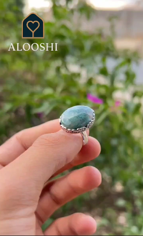 خاتم عقيق فضة نسائي - HKR-R0002 