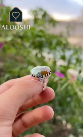 خاتم عقيق فضة نسائي - HKR-R0003 