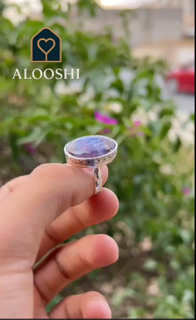 خاتم عقيق فضة نسائي - HKR-R0005