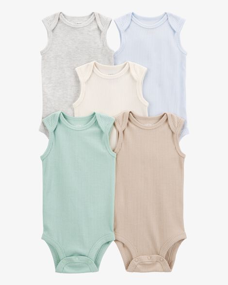 طقم ملابس داخلية بدون أكمام للأطفال الرضع (5 قطع) HKr-K0015