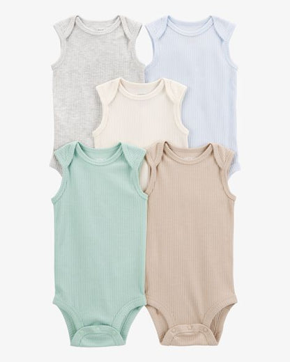 طقم ملابس داخلية بدون أكمام للأطفال الرضع (5 قطع) HKr-K0015