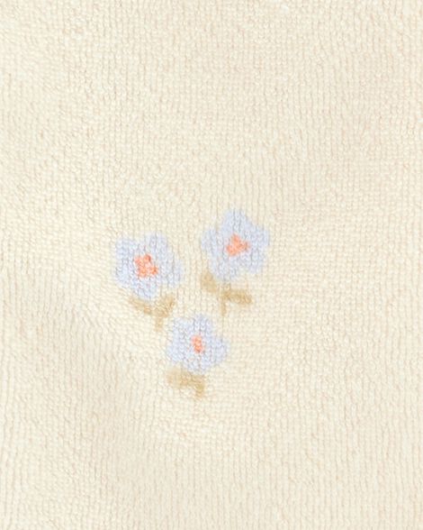 Baby Floral Print 2-Way Zip Terry Sleep & Play Pajamas - Ivory HKr-K0019