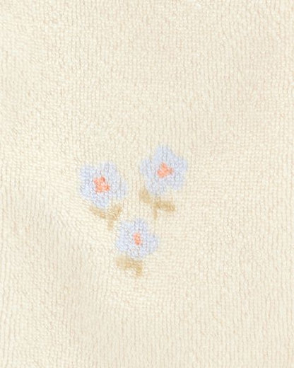 Baby Floral Print 2-Way Zip Terry Sleep & Play Pajamas - Ivory HKr-K0019