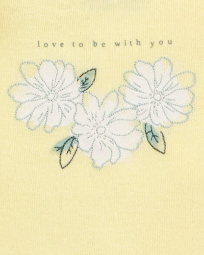 طقم ملابس داخلية ليمونية بأكمام قصيرة للبنات الصغيرات (عبوة من 5 قطع) HKr-K0008