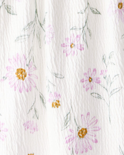 فستان شاش مزهر للبنات - أبيض HKR-K0050