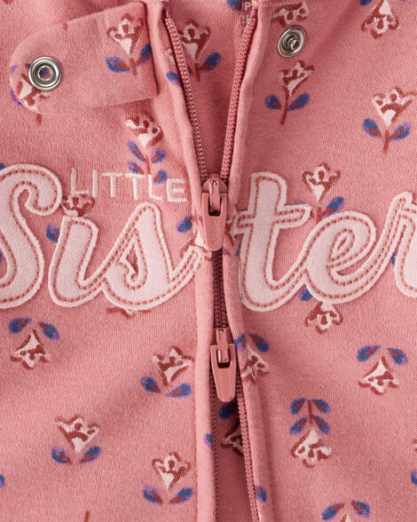 بيجامات نوم ولعب قطنية بسحاب ثنائي الاتجاه من Baby Little Sister HKr-K0017