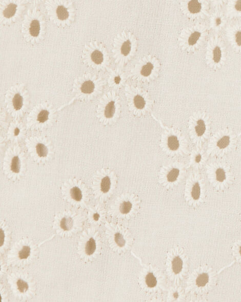 فستان قطني سادة للأطفال - كريمي HKr-K0011