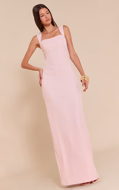 Blush Tailored Woven Strappy Maxi Dress HKr-0010