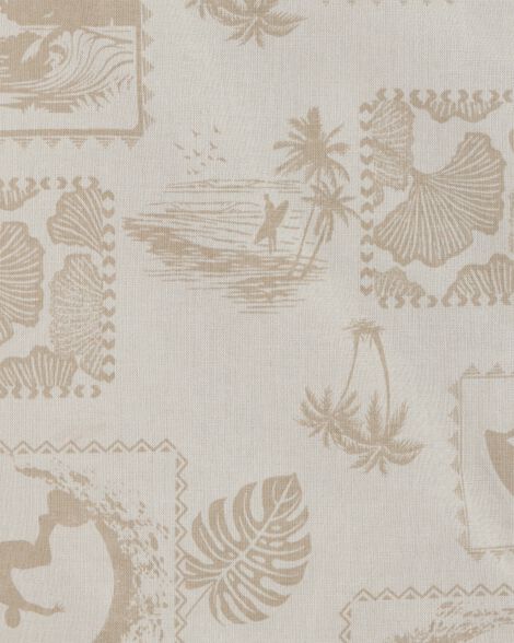 قميص كيد سفاري بأكمام قصيرة وأزرار - كاكي HKr-K0037