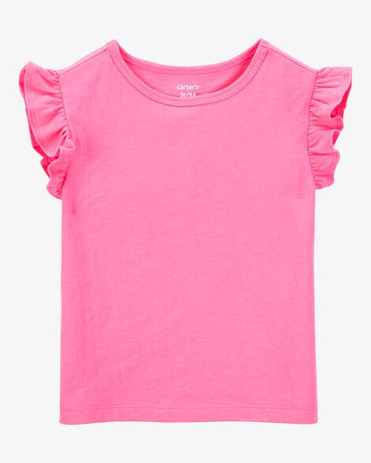 بلوزة عصرية بأكمام قصيرة للأطفال الصغار - وردي HKr-K0029