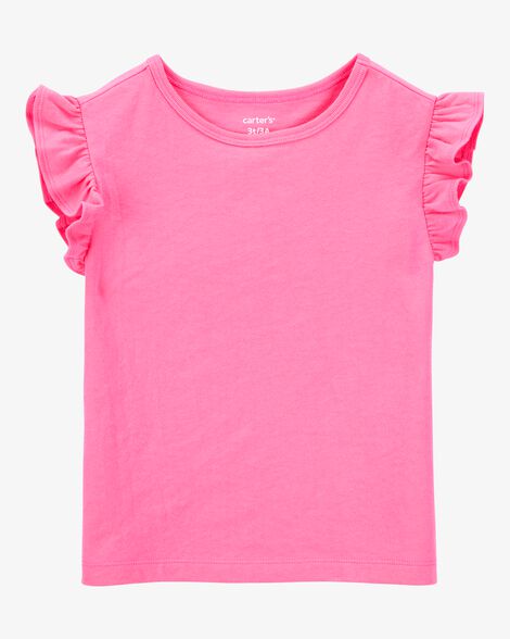 بلوزة عصرية بأكمام قصيرة للأطفال الصغار - وردي HKr-K0029