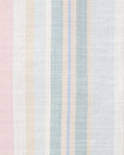 قميص مخطط منسوج بأكمام طويلة وأزرار للأطفال الصغار HKr-K0031